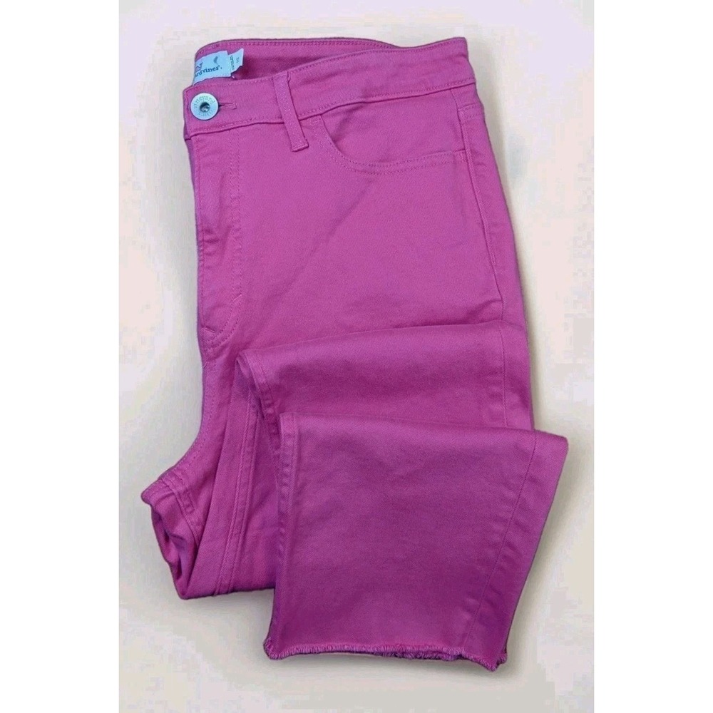 Vineyard Vines Breaker Pants Pink Chino Cotton Stretch Womens 32(33*)x26 Cropped